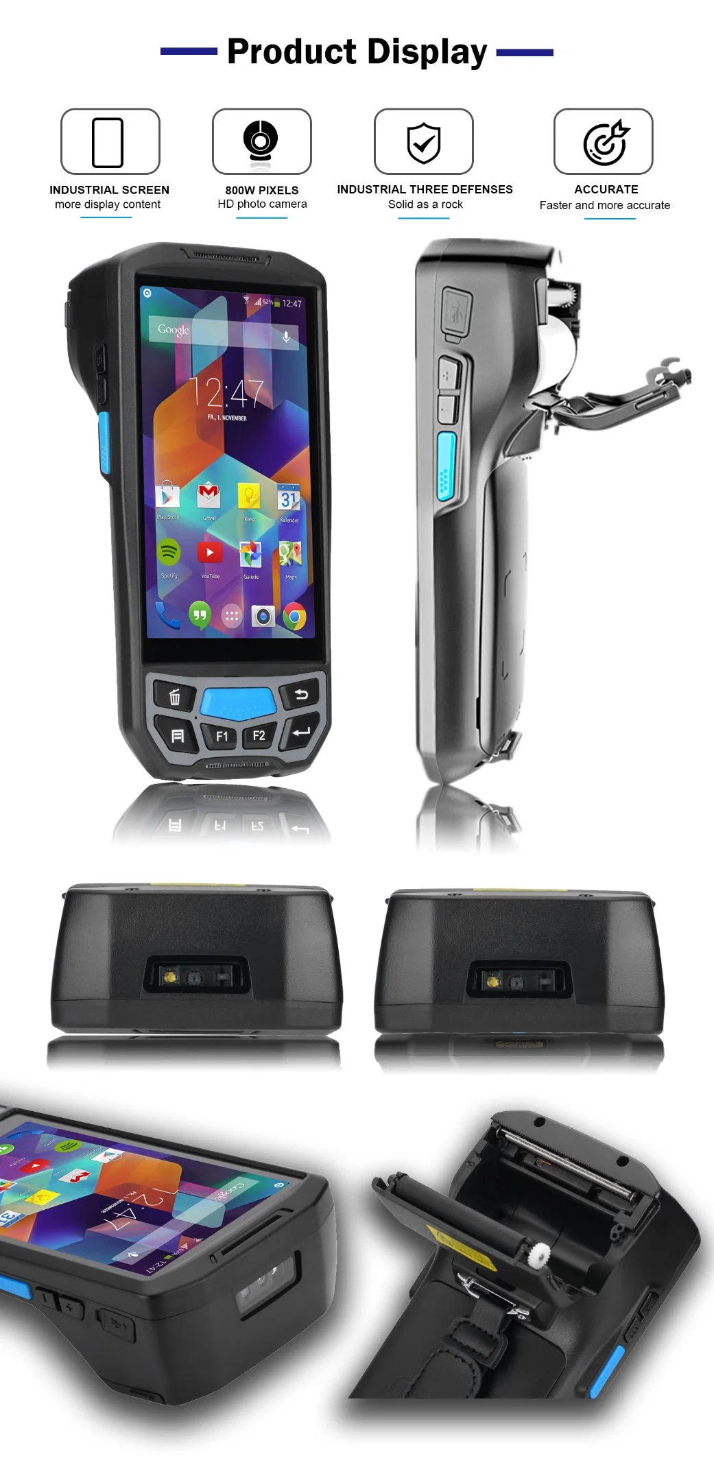 Rugged 4G Wireless Wearable Biometric Devices Price Cheap, Hand Held POS Terminal PDA Android Device with Barcode Scanner