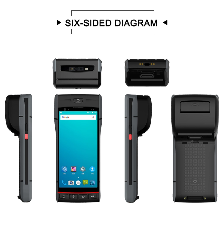 Blovedream S60 Rugged Wireless Barcode Scanner Android PDA Terminal Handheld Devices with 58mm Thermal Receipt Printer